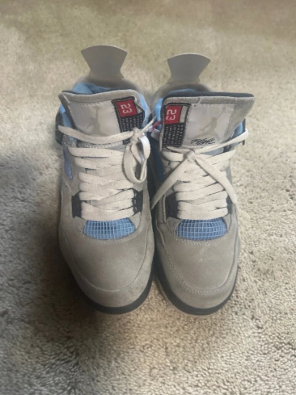 Jordan youth Suede Basketball Sneakers in Gray and Light Blue